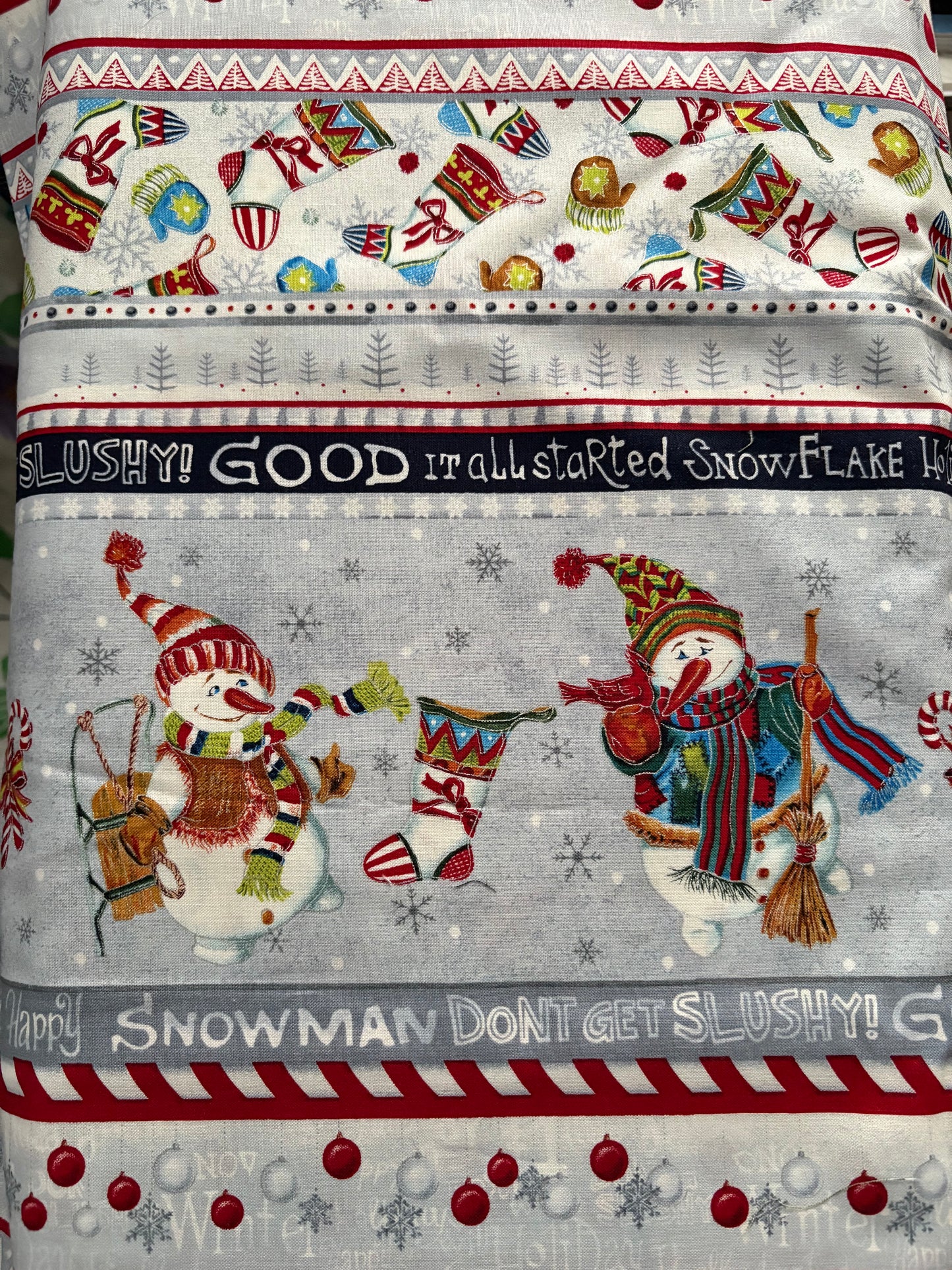 Paintbrush Studio Snow Family Christmas by Judy Hansen, Designer Cotton, Quilting Fabric, Sold by YARD