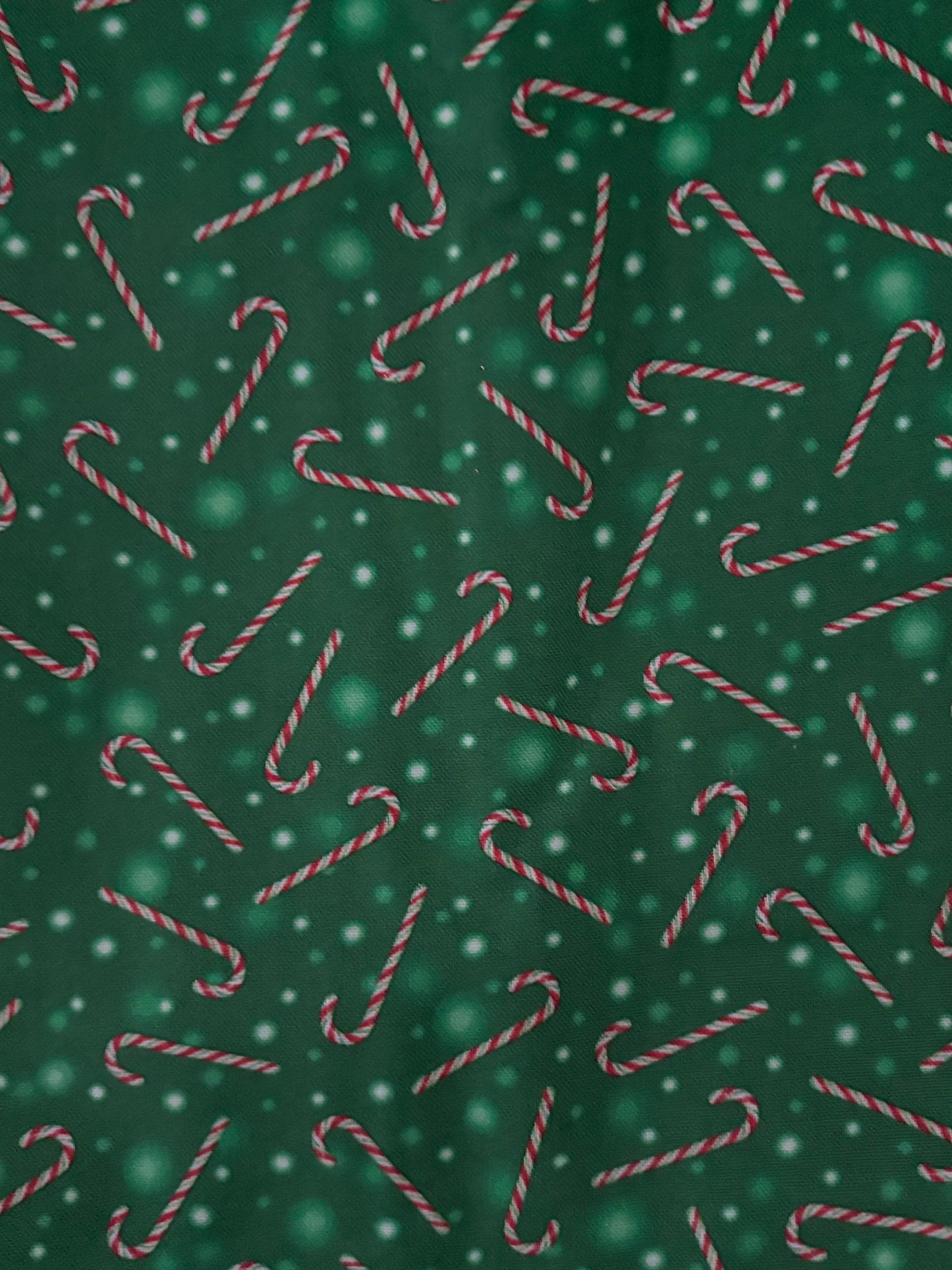 QT Fabrics Candy Canes on Green by Liza Bea, Designer Cotton, Quilting Fabric, Sold by YARD