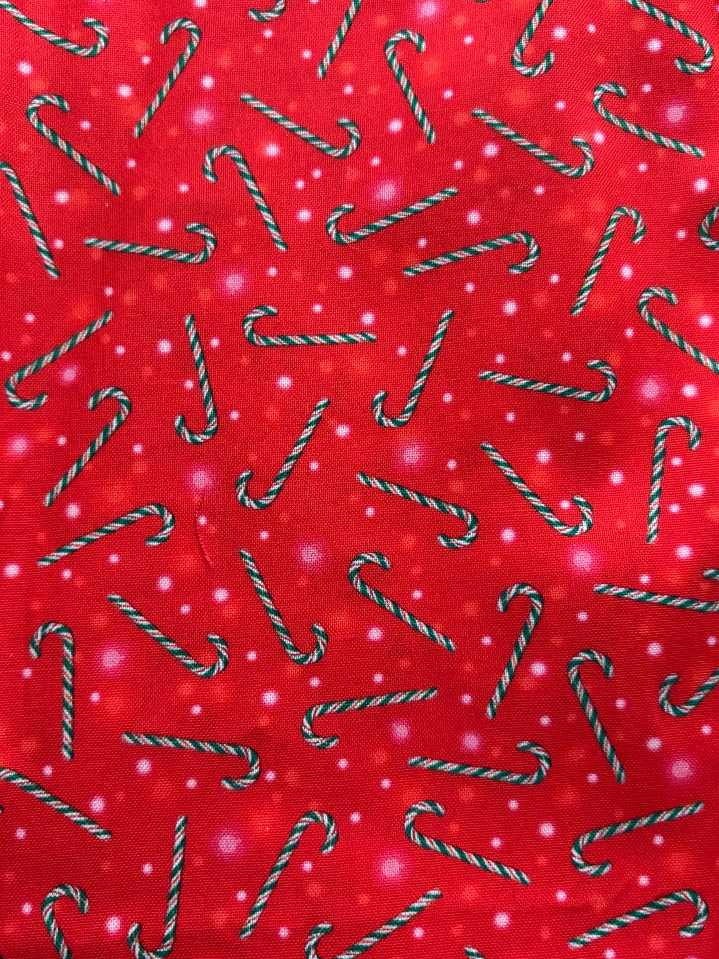 QT Fabrics Candy Canes on Red by Liza Bea, Designer Cotton, Quilting Fabric, Sold by YARD