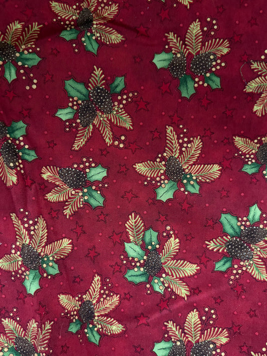 Henry Glass Do You See What I See, Leanne Anderson Whole Country Caboodle Christmas Pine Cones, Designer Cotton Fabric, Sold by Yard
