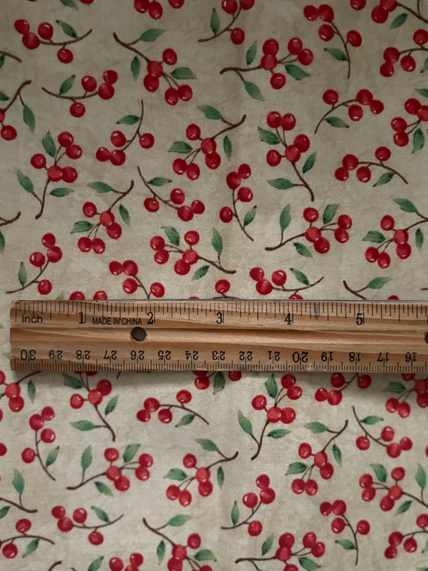 2 YARDS Wilmington Prints Thankful Harvest Red Berries, Christmas, Designer Cotton, Quilting Fabric