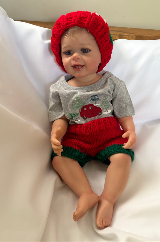 Adorable Reborn Boy Doll, Lifelike and Realistic, Includes Christmas Outfit