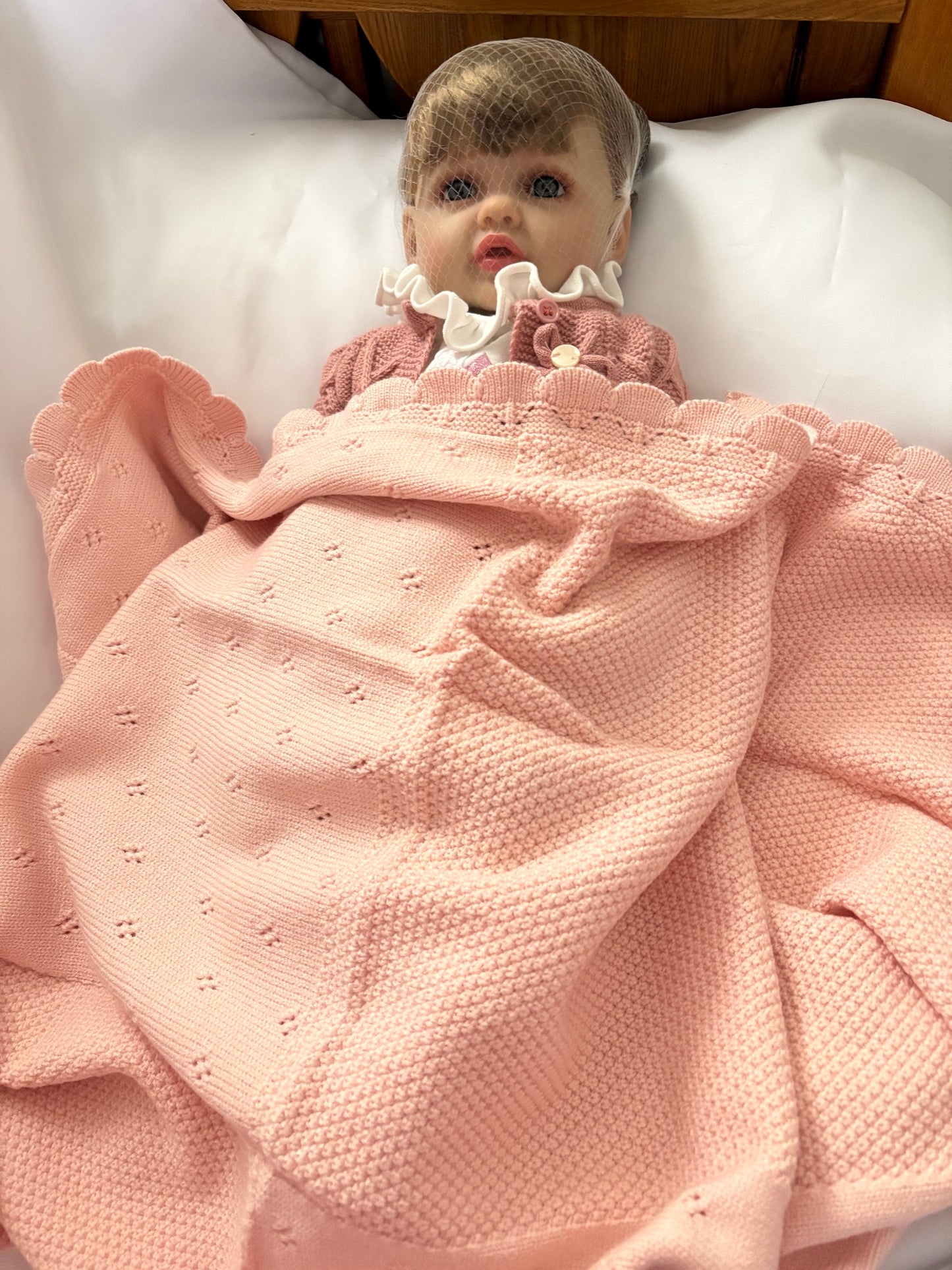 Adorable Reborn Girl Doll, Lifelike and Realistic, Includes Knit Blanket