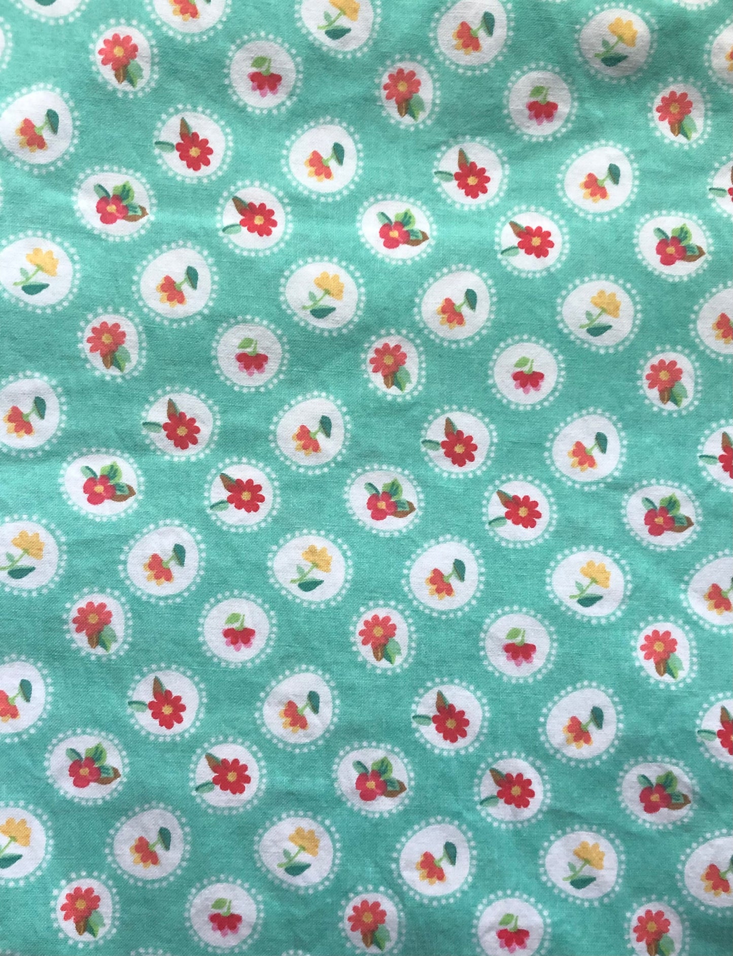 Riley Blake Designs by Tammie Green, Mint Green with Flowers Fabric, Designer Cotton, Quilting Fabric, Sold by YARD