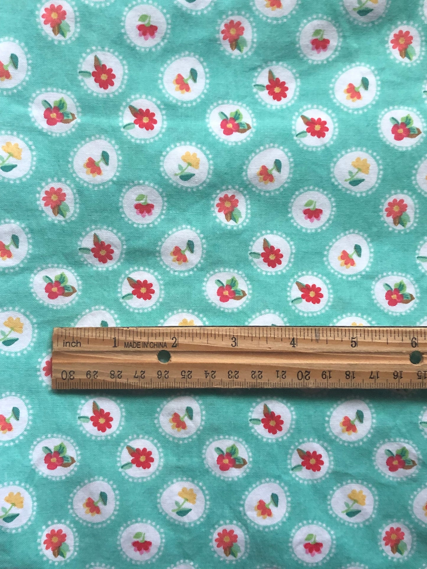 Riley Blake Designs by Tammie Green, Mint Green with Flowers Fabric, Designer Cotton, Quilting Fabric, Sold by YARD