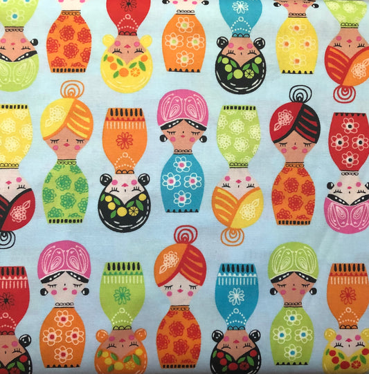 Robert Kaufaman by Suzy Utman "Little Senoritas", Designer Cotton, Quilting Fabric, Sold by YARD