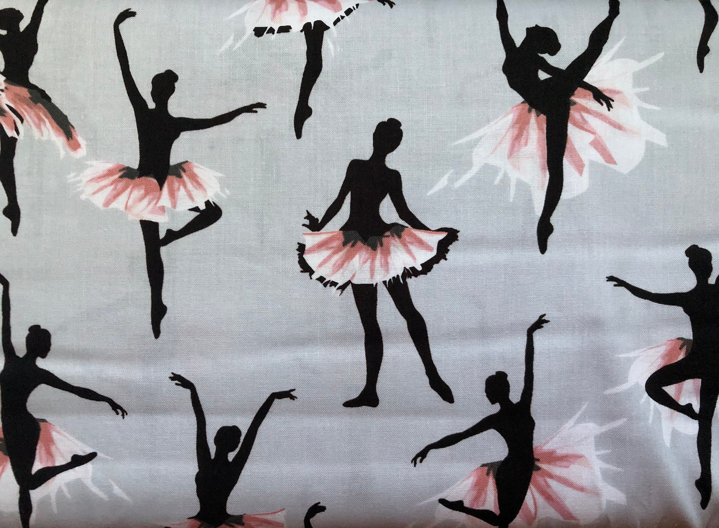Benartex Maria Kalinowski for Kanvas Studios City Ballet Rehearsal, Ballerina Silhouettes on Gray, Designer Cotton, Quilting, Sold By YARD