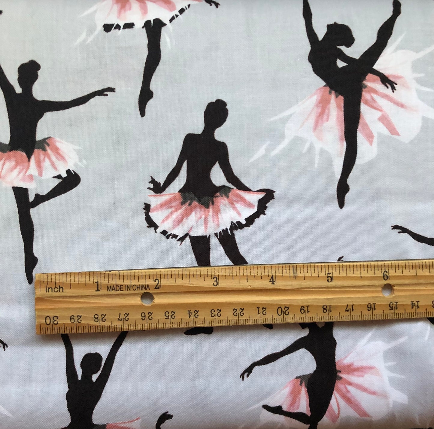 Benartex Maria Kalinowski for Kanvas Studios City Ballet Rehearsal, Ballerina Silhouettes on Gray, Designer Cotton, Quilting, Sold By YARD