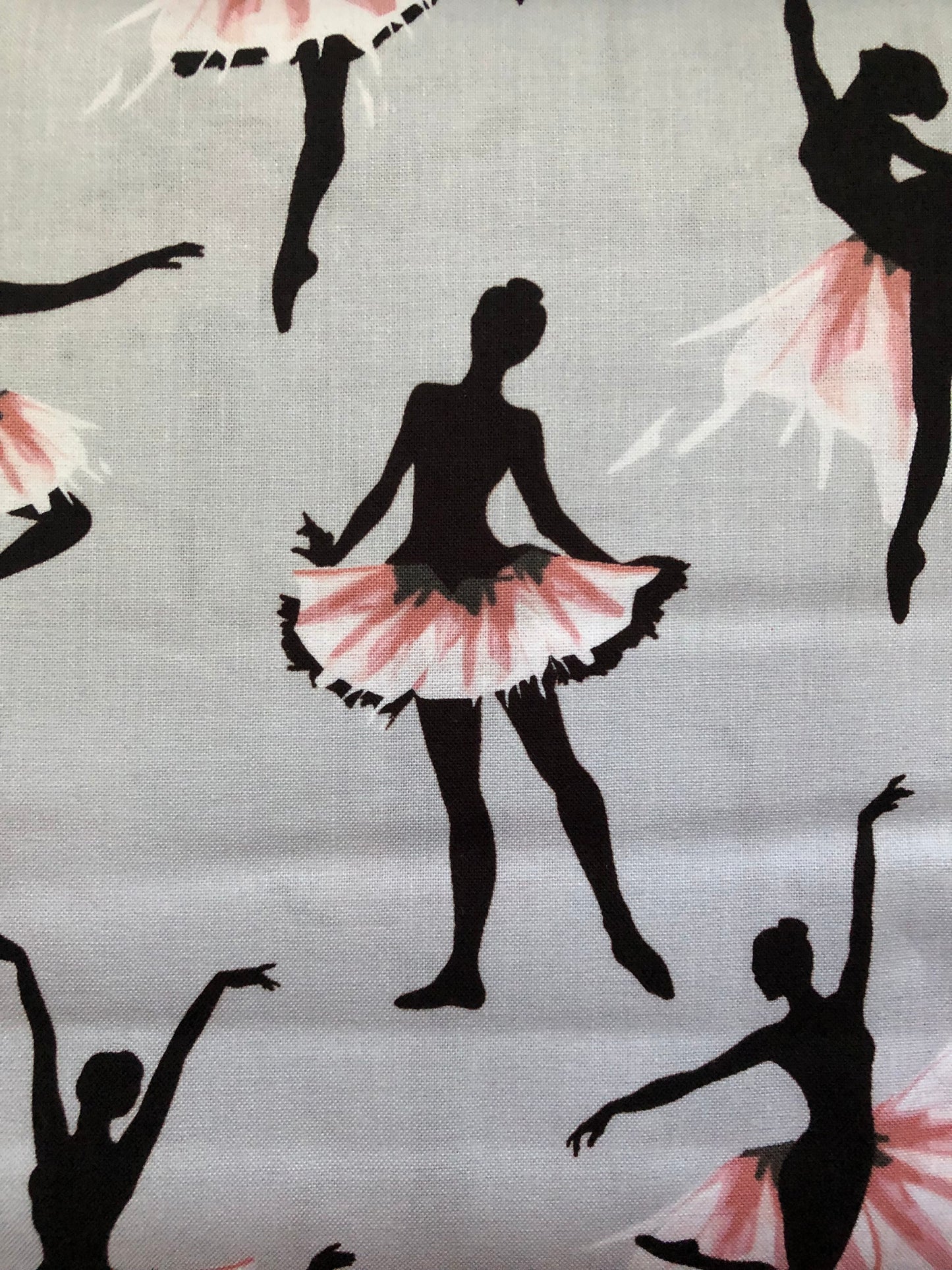 Benartex Maria Kalinowski for Kanvas Studios City Ballet Rehearsal, Ballerina Silhouettes on Gray, Designer Cotton, Quilting, Sold By YARD