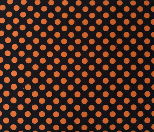 Robert Kaufman Studio K Spot On Halloween Orange Polka Dots on Black Fabric, Designer Cotton, Quilting Fabric, Sold by YARD