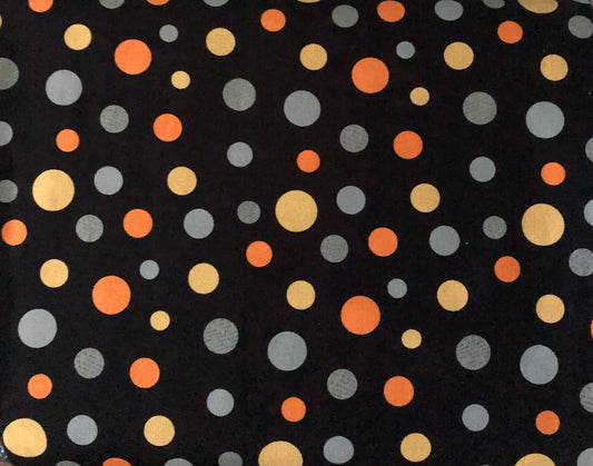 Studio E Fabric Witchy by DT-K Signature Halloween Large Polka Dots on Black, Designer Cotton, Quilting Fabric, Sold by YARD