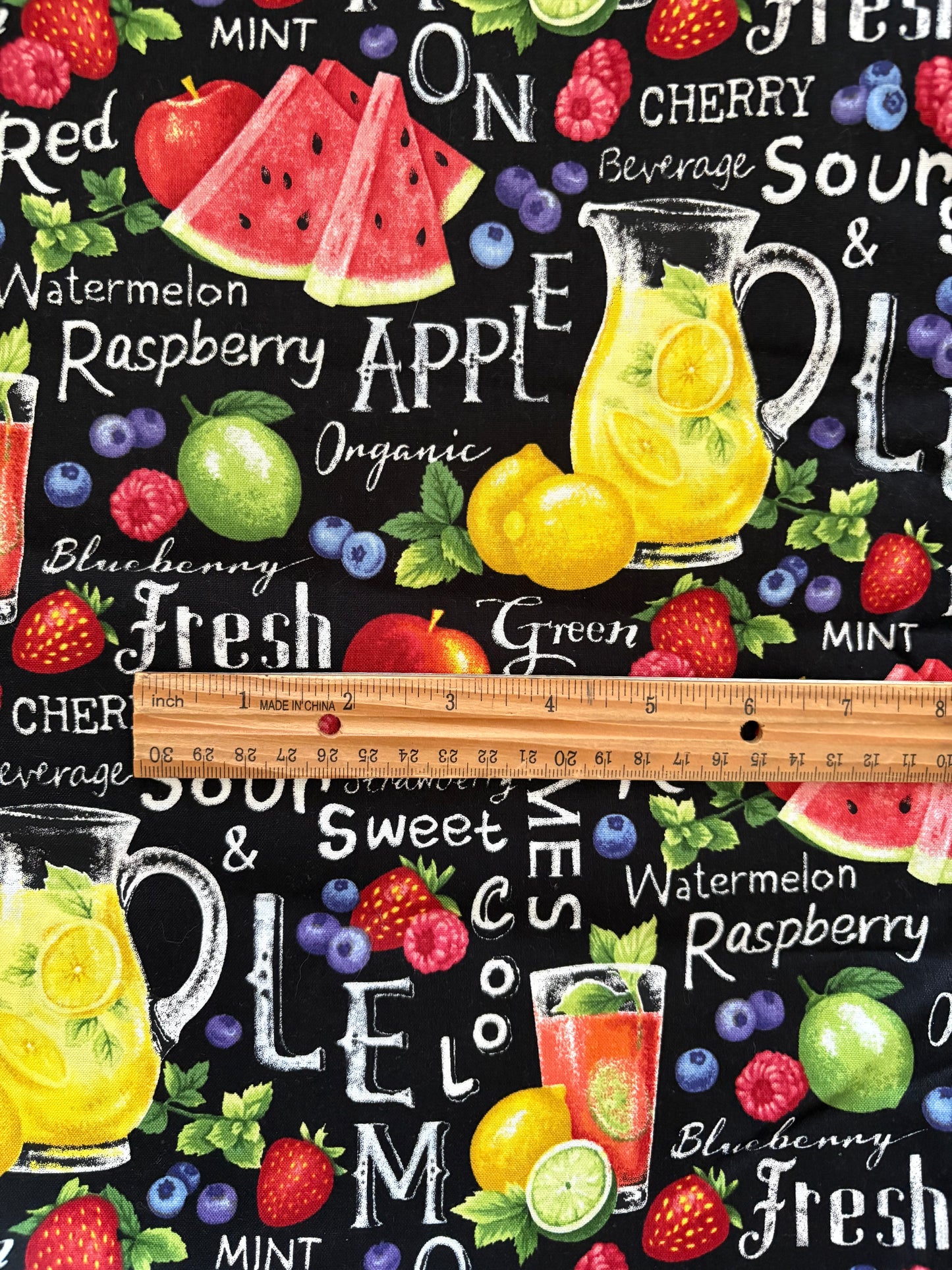 John's Garden Party by Paintbrush Studio, Fruit and Lemonade, 100% Cotton Fabric, Sold By Yard