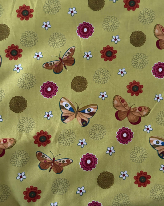Clothworks Spice Garden by Sue Lipkin Butterflies, 100% Cotton Fabric, Sold By Yard