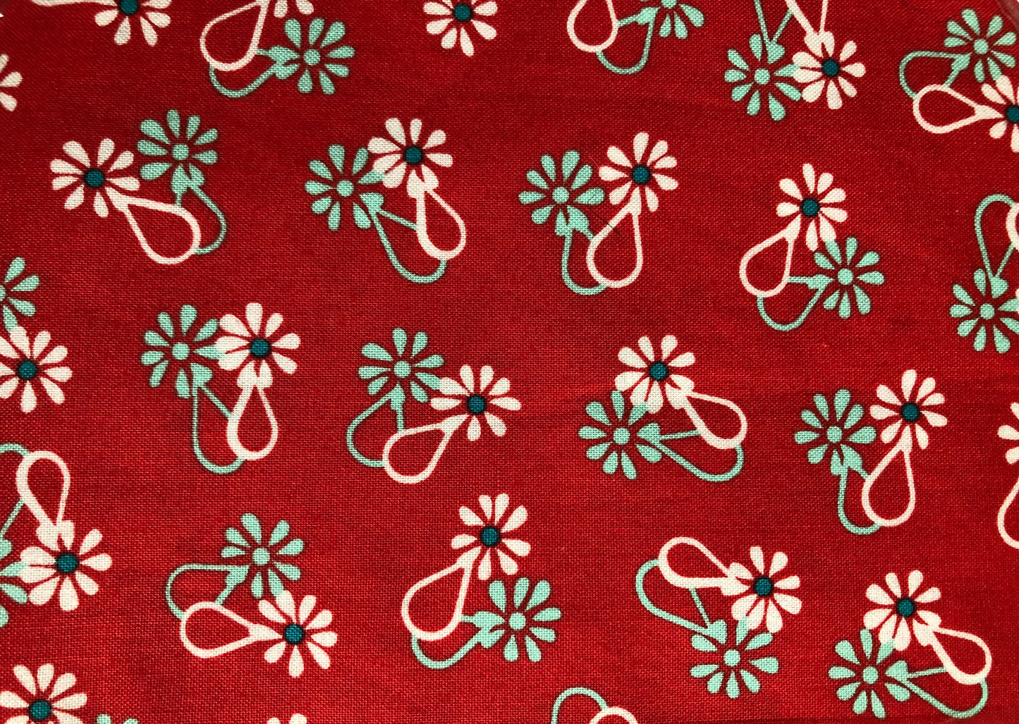 Windham Fabrics Hello Jane Loop  Flower Red by Allison Harris, Designer Cotton, Quilting Fabric, Sold by YARD