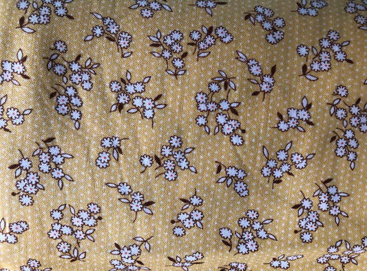 Whistler Studios Andover Lottie Ruth Tossed Flowers Yellow, Designer Cotton, Quilting Fabric, Sold by YARD