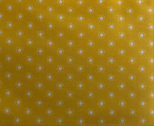Stof Fabrics Denmark Colour Fun Dot Sunbursts Yellow, Designer Cotton, Quilting Fabric, Sold by YARD