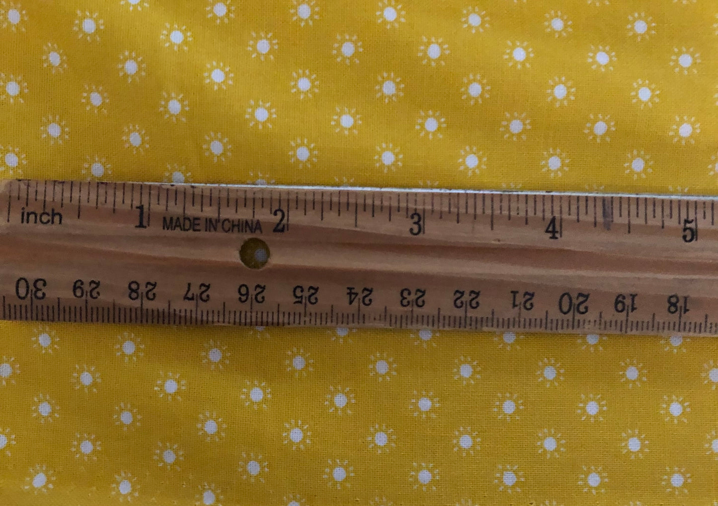 Stof Fabrics Denmark Colour Fun Dot Sunbursts Yellow, Designer Cotton, Quilting Fabric, Sold by YARD