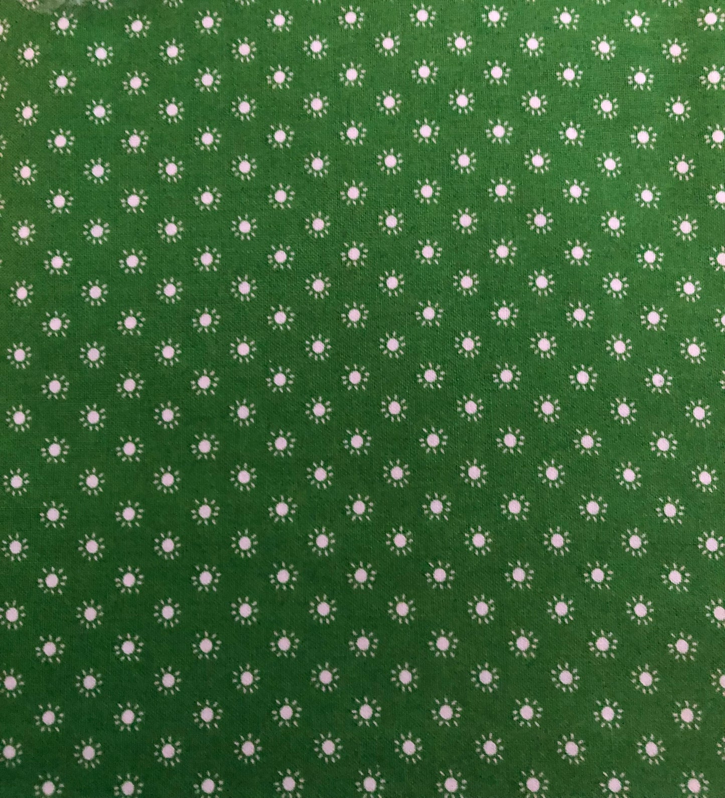 Stof Fabrics Denmark Colour Fun Dot Sunbursts Green, Designer Cotton, Quilting Fabric, Sold by YARD