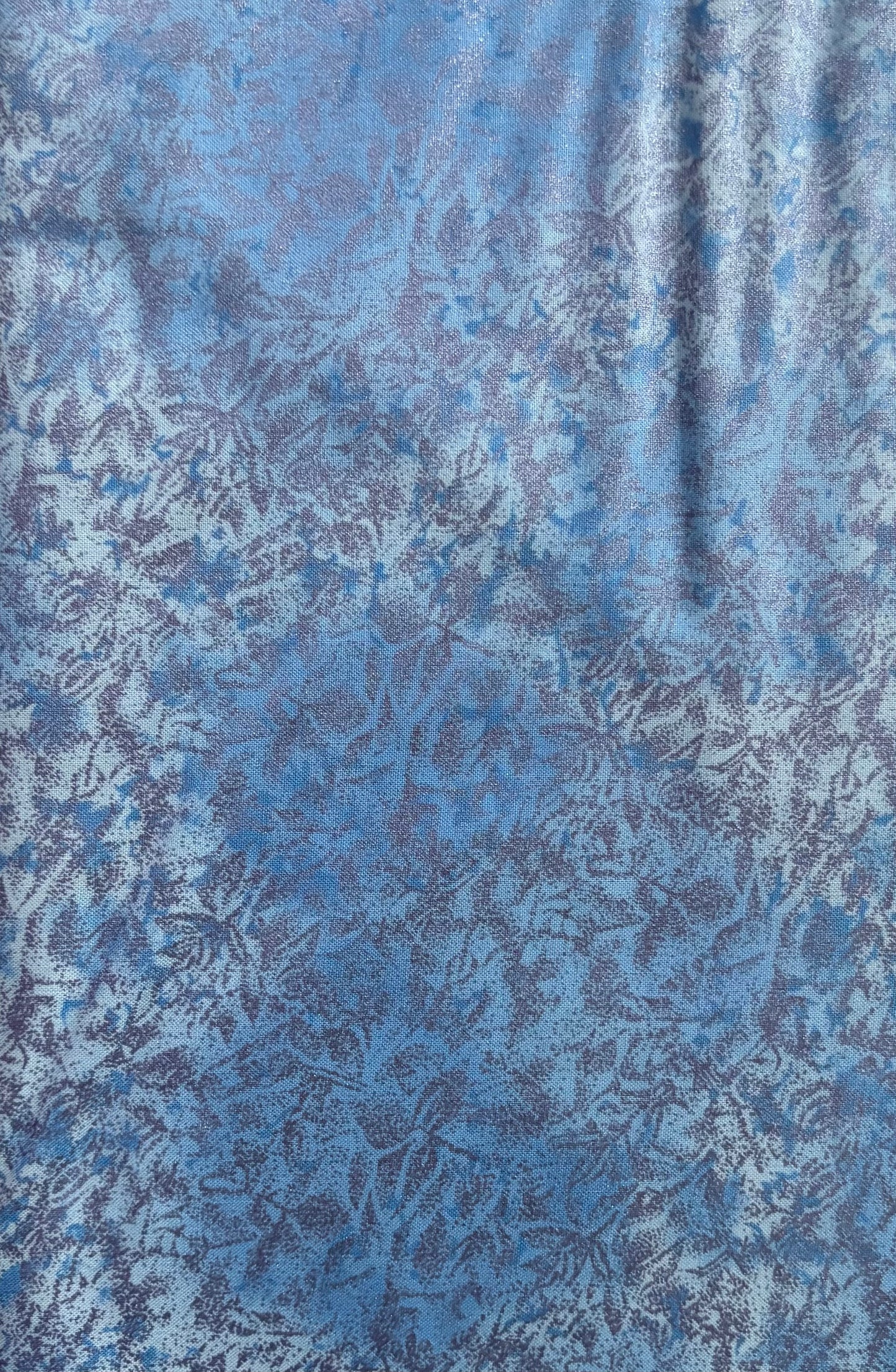 Michael Miller Fairy Frost Lake Blue Metallic Silver, 100% Cotton Fabric, Sold by YARD