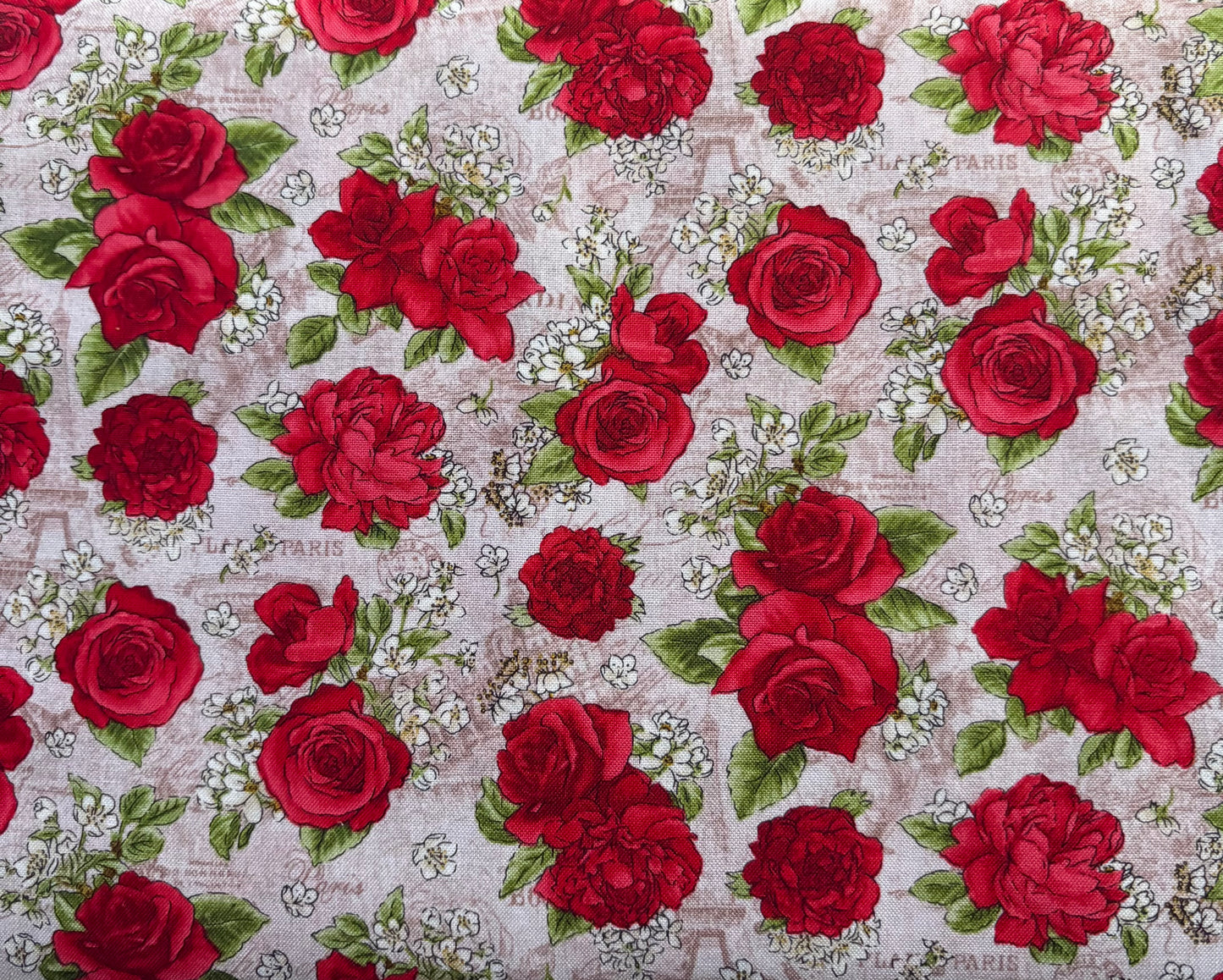 Oasis Fabrics Paris Roses, 100% Cotton Fabric, Sold by Yard