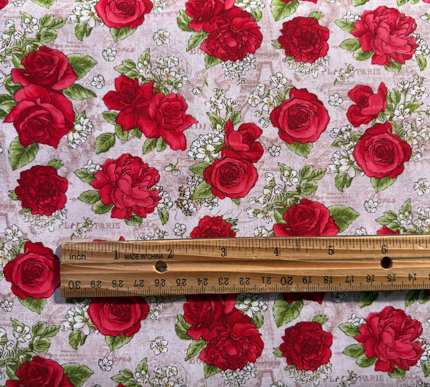 Oasis Fabrics Paris Roses, 100% Cotton Fabric, Sold by Yard
