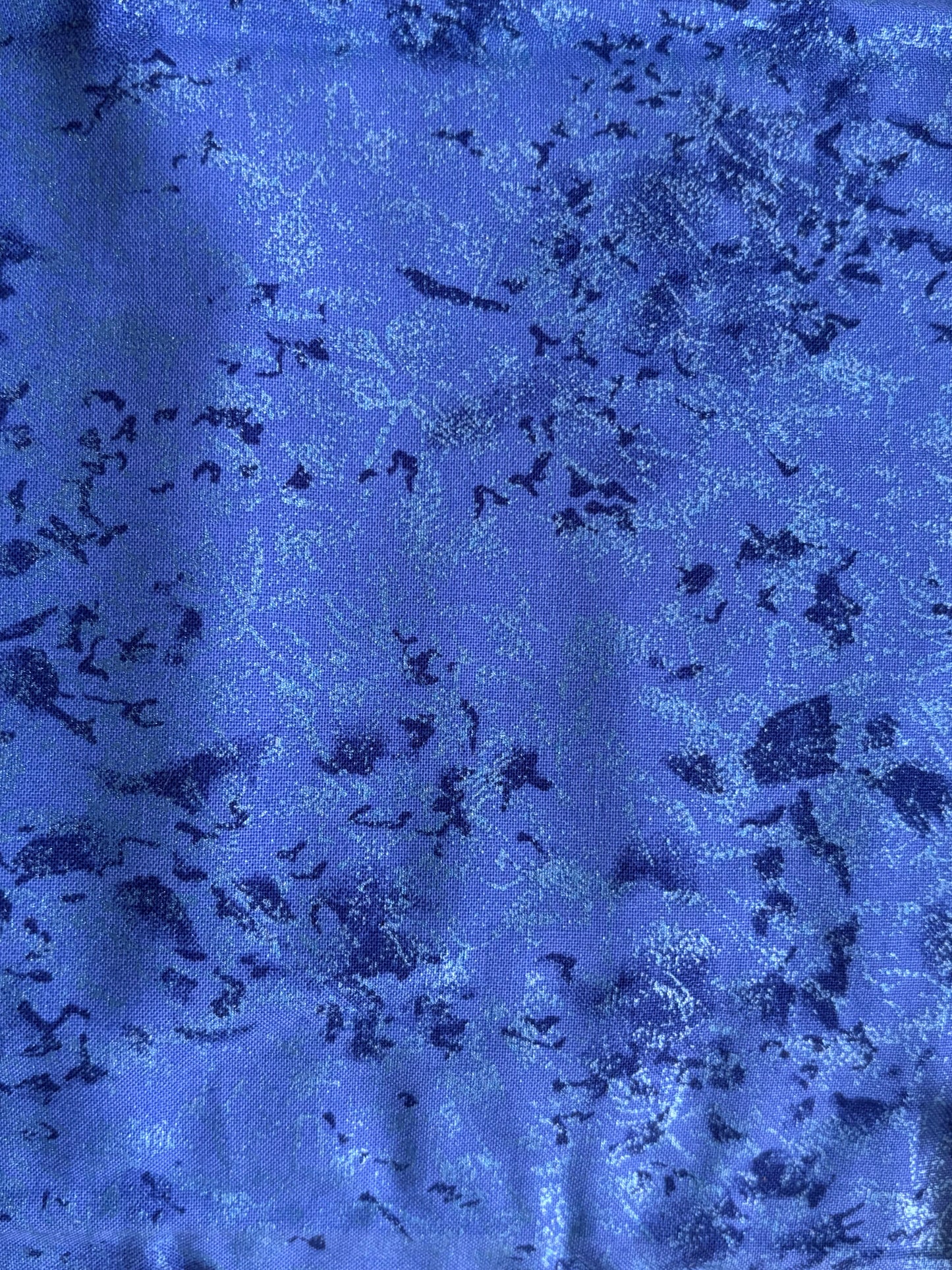 Michael Miller Fairy Frost Cobalt Blue Metallic, 100% Cotton Fabric, Sold by YARD