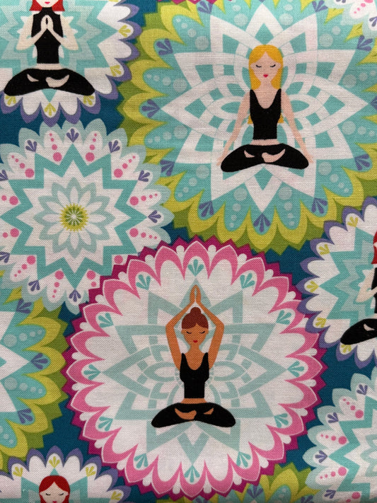Michael Miller Namaste Mandala Lotus Celestial Yoga, 100% Cotton, Sold by Yard