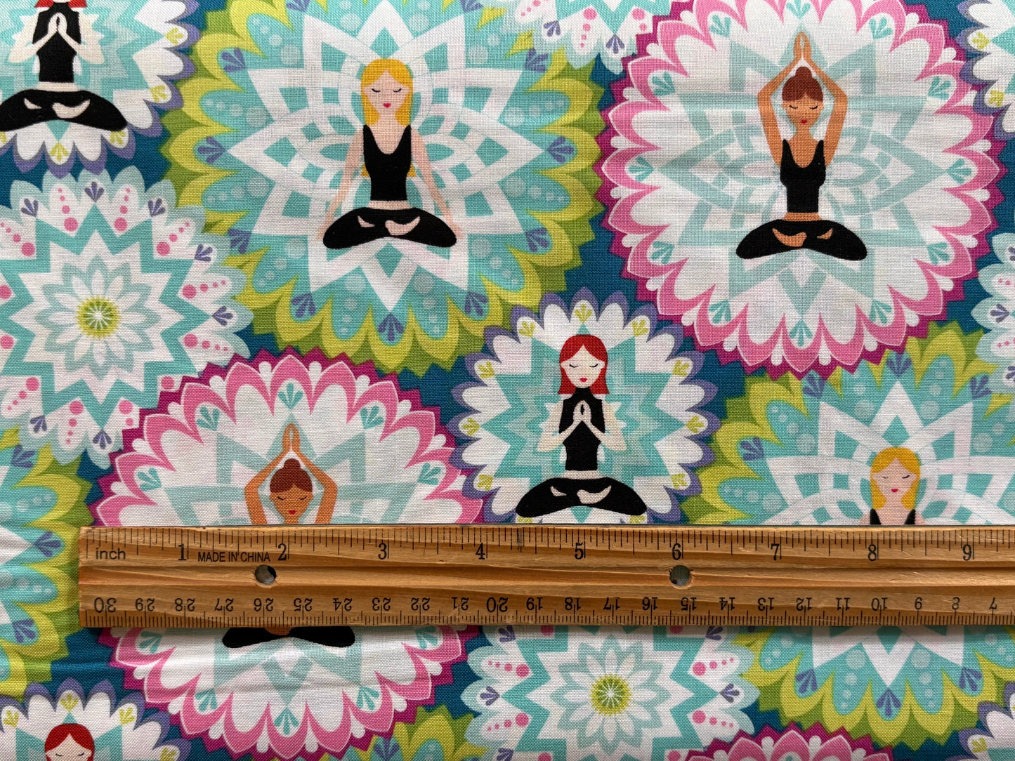 Michael Miller Namaste Mandala Lotus Celestial Yoga, 100% Cotton, Sold by Yard