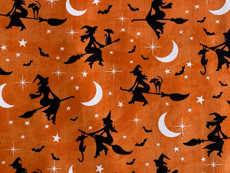 Halloween Placemats, Halloween Witches and Cats Placemats, Halloween Bats and Moons Placemats, Set of 4 Placemats
