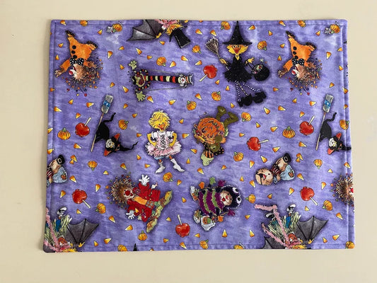 Halloween Placemats, Trick or Treat Costumes Placemat, Set of 4 Placemats, Reversible Placemats, Children Halloween