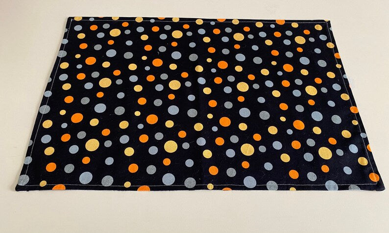 Halloween Placemats, Placemats for Table, Black Cat Ghosts, and Cauldrons Placemats, Reversible Placemats, Set of 4 Placemats