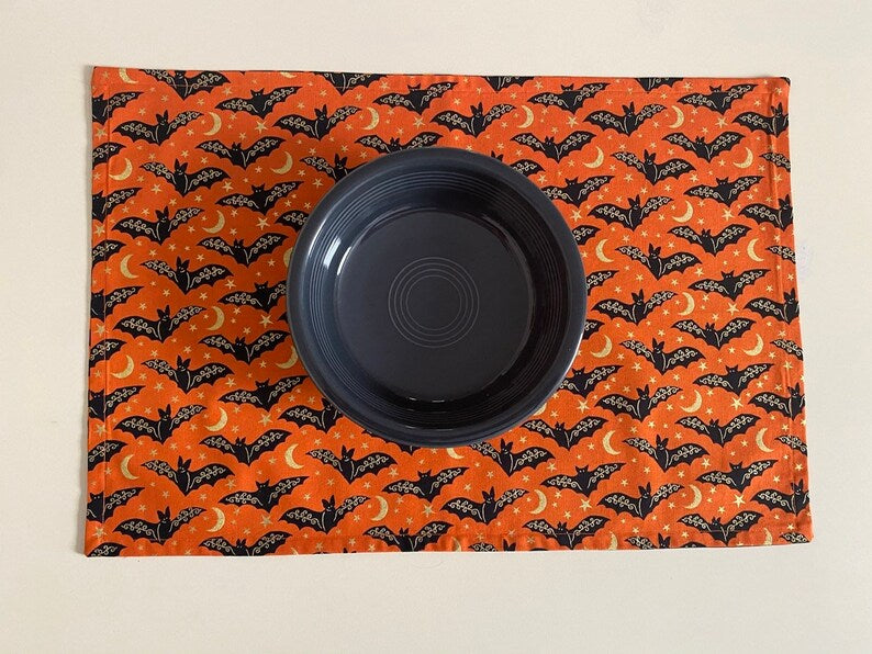 Halloween Placemats, Bats Placemats, Set of 2 Placemats