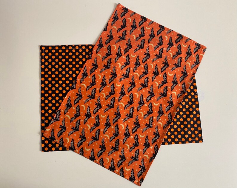 Halloween Placemats, Bats Placemats, Set of 2 Placemats