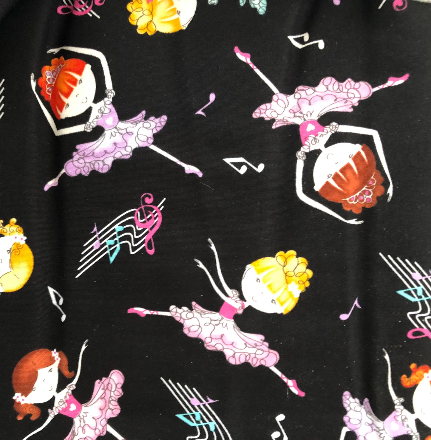Studio E Balle-rina Swizzle Sticks Black, Ballet Girls, Designer Cotton, Quilting Fabric, Sold by YARD