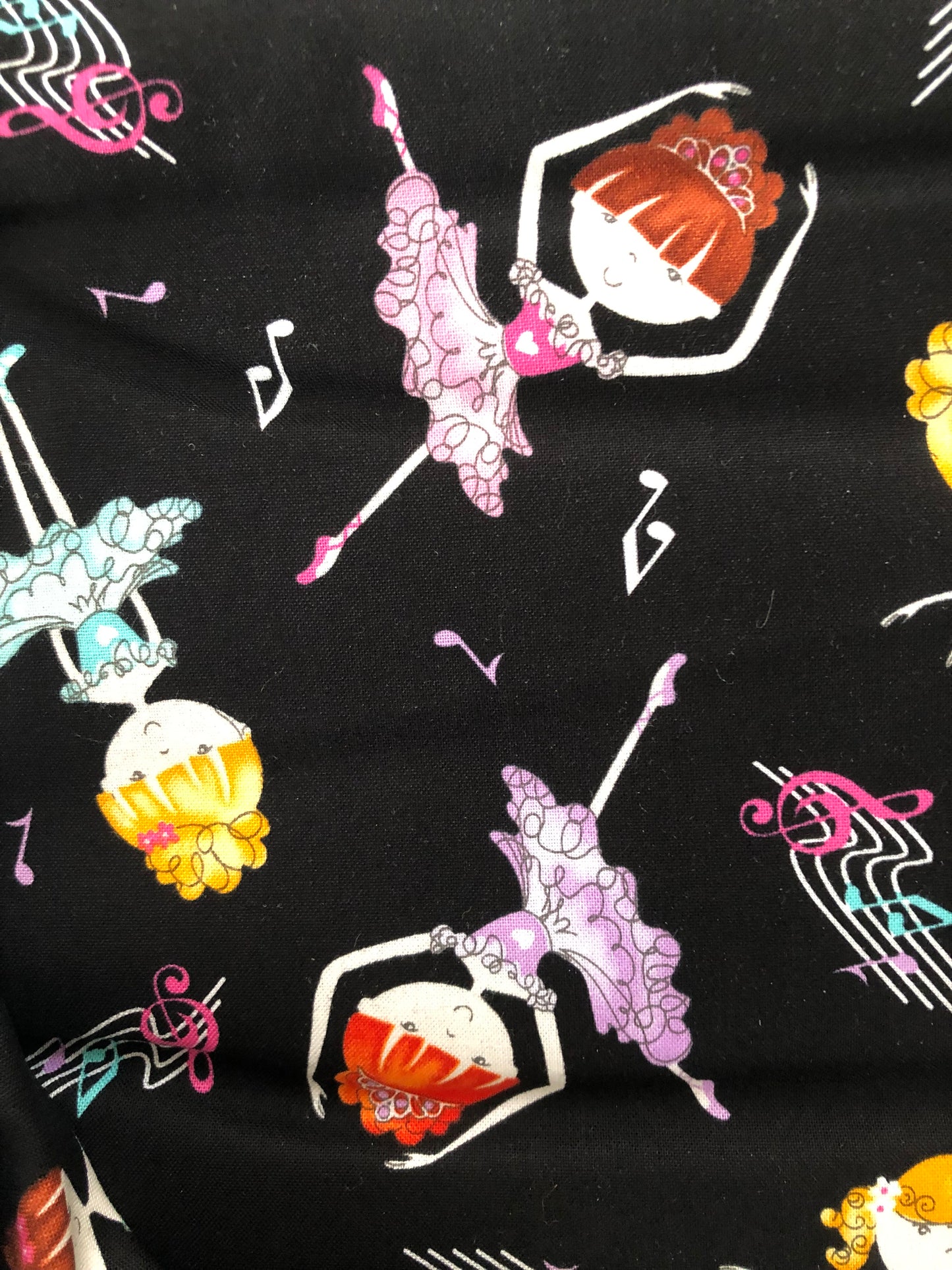Studio E Balle-rina Swizzle Sticks Black, Ballet Girls, Designer Cotton, Quilting Fabric, Sold by YARD