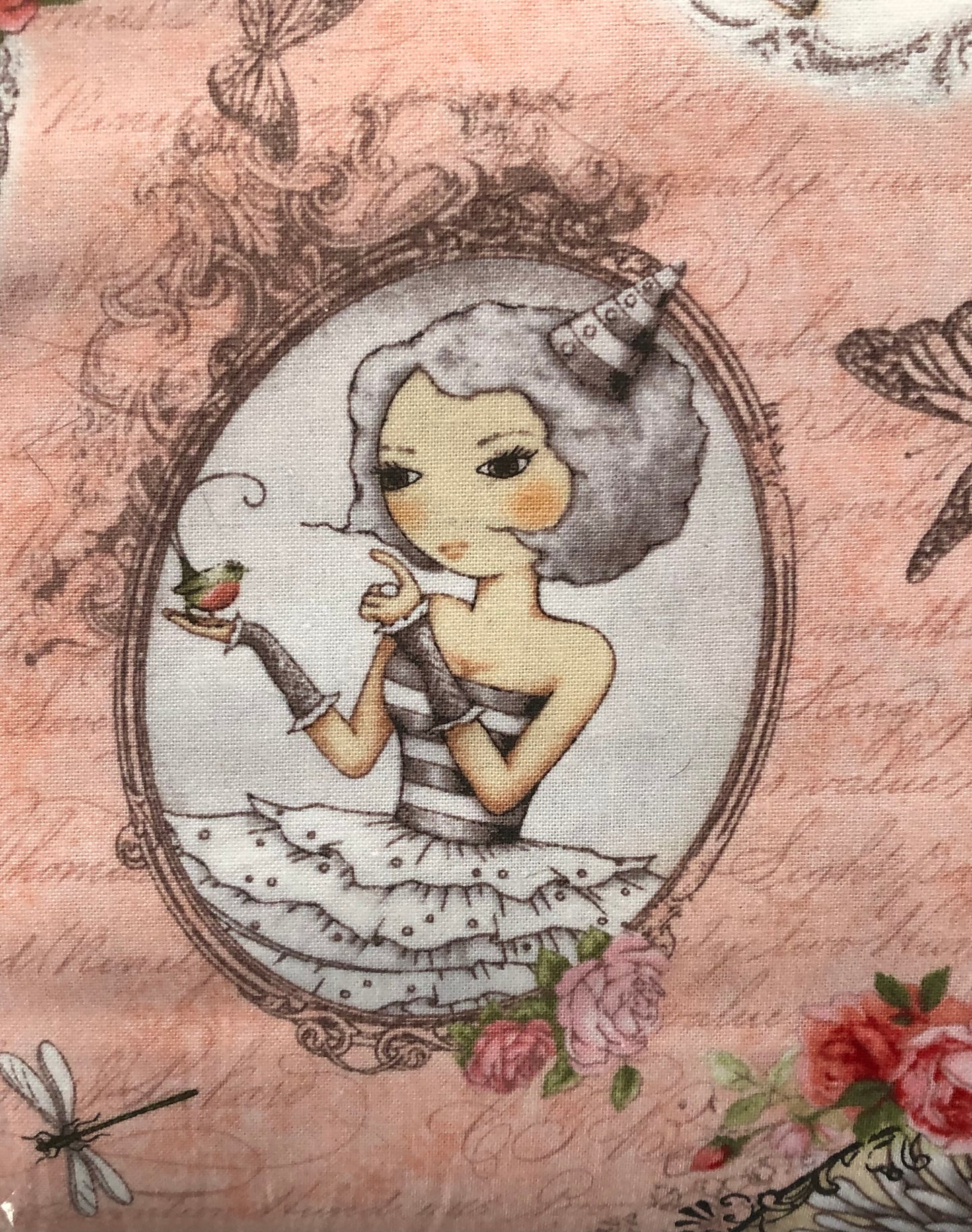 Quilting Treasures Cameo Girl La Vie En Rose Girls Santoro London, Designer Cotton, Quilting Fabric, Sold by YARD