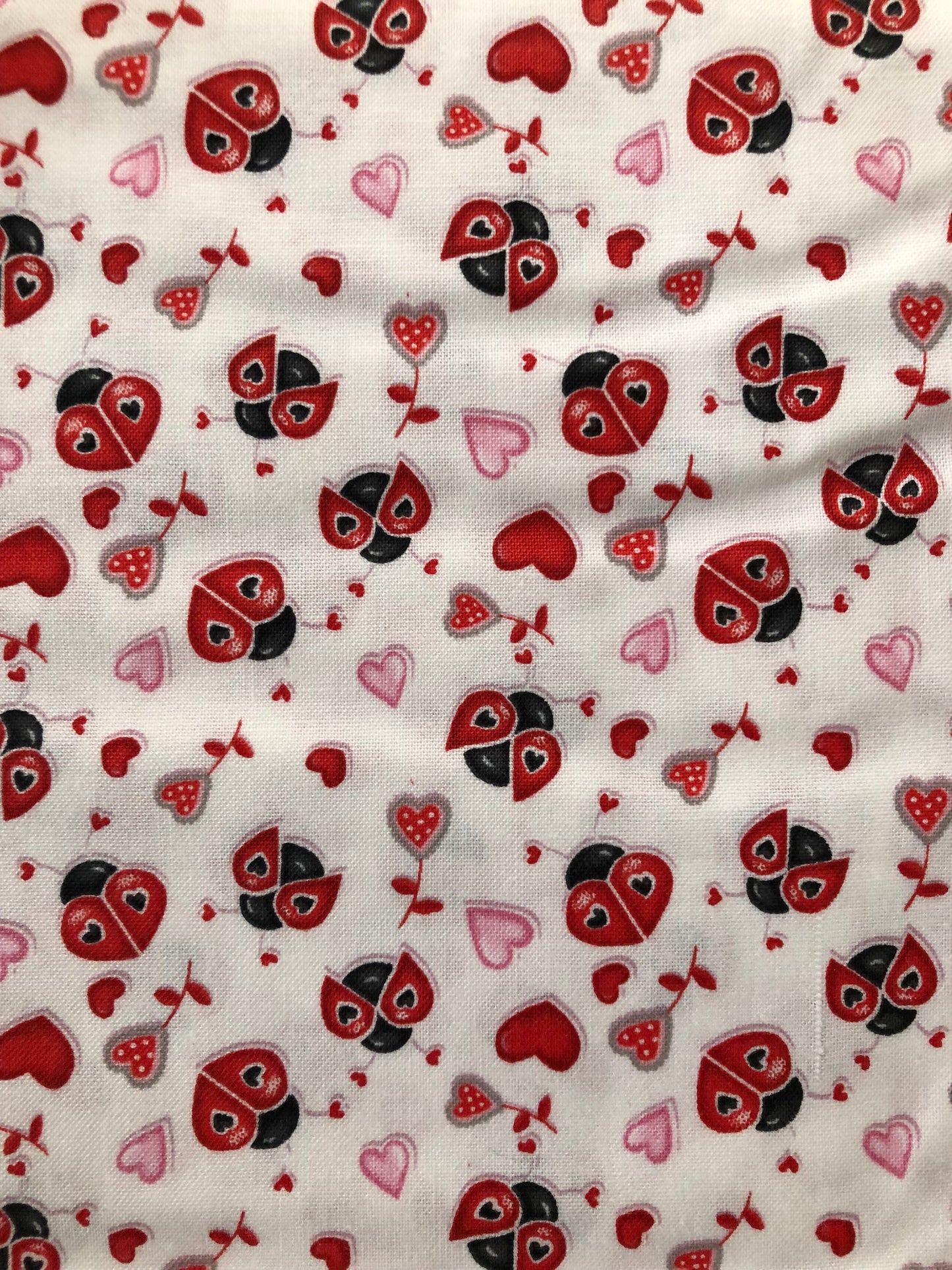 Henry Glass Love Struck Ladybugs and Hearts, Designer Cotton, Quilting Fabric, Sold by YARD