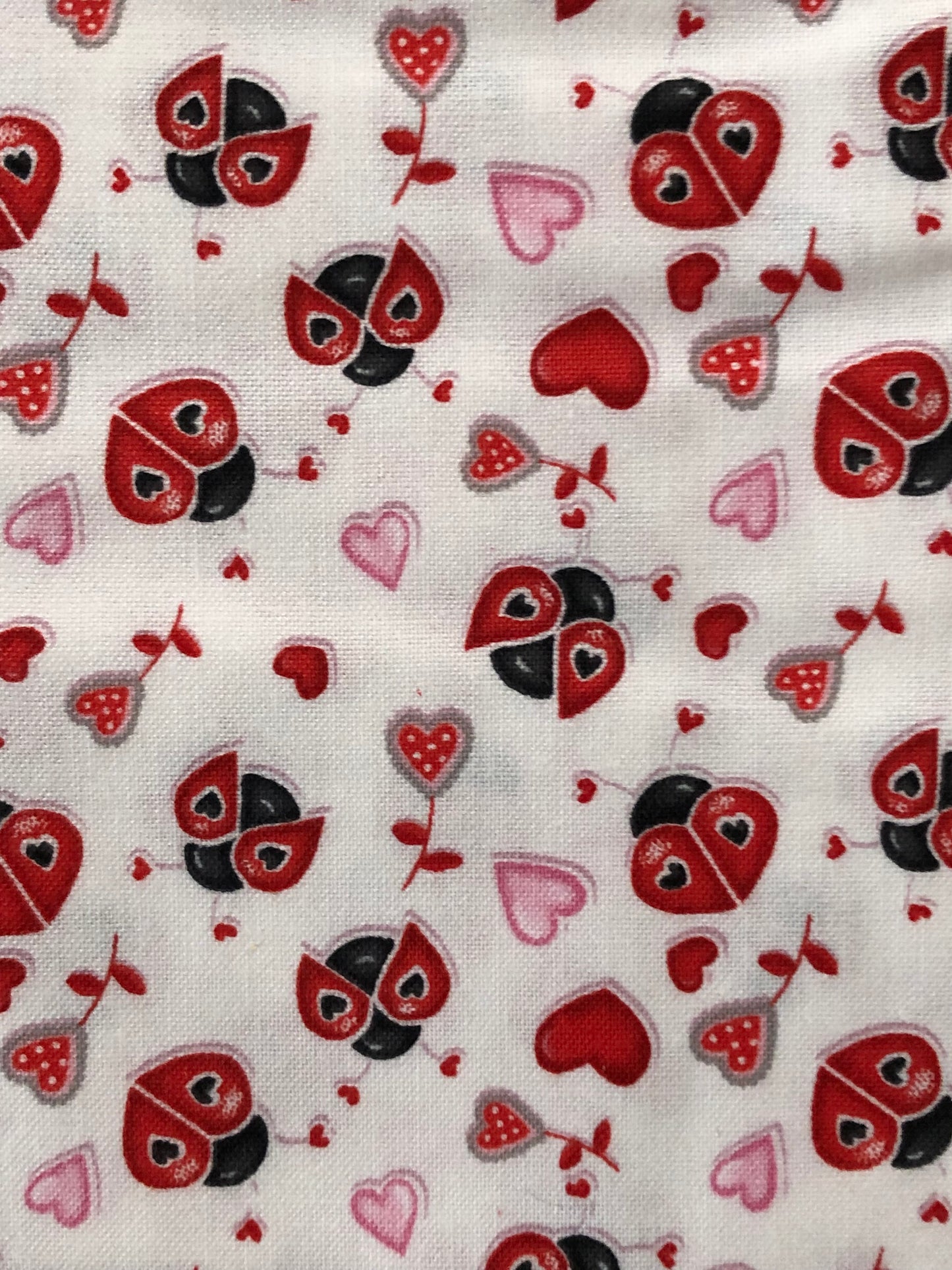 Henry Glass Love Struck Ladybugs and Hearts, Designer Cotton, Quilting Fabric, Sold by YARD