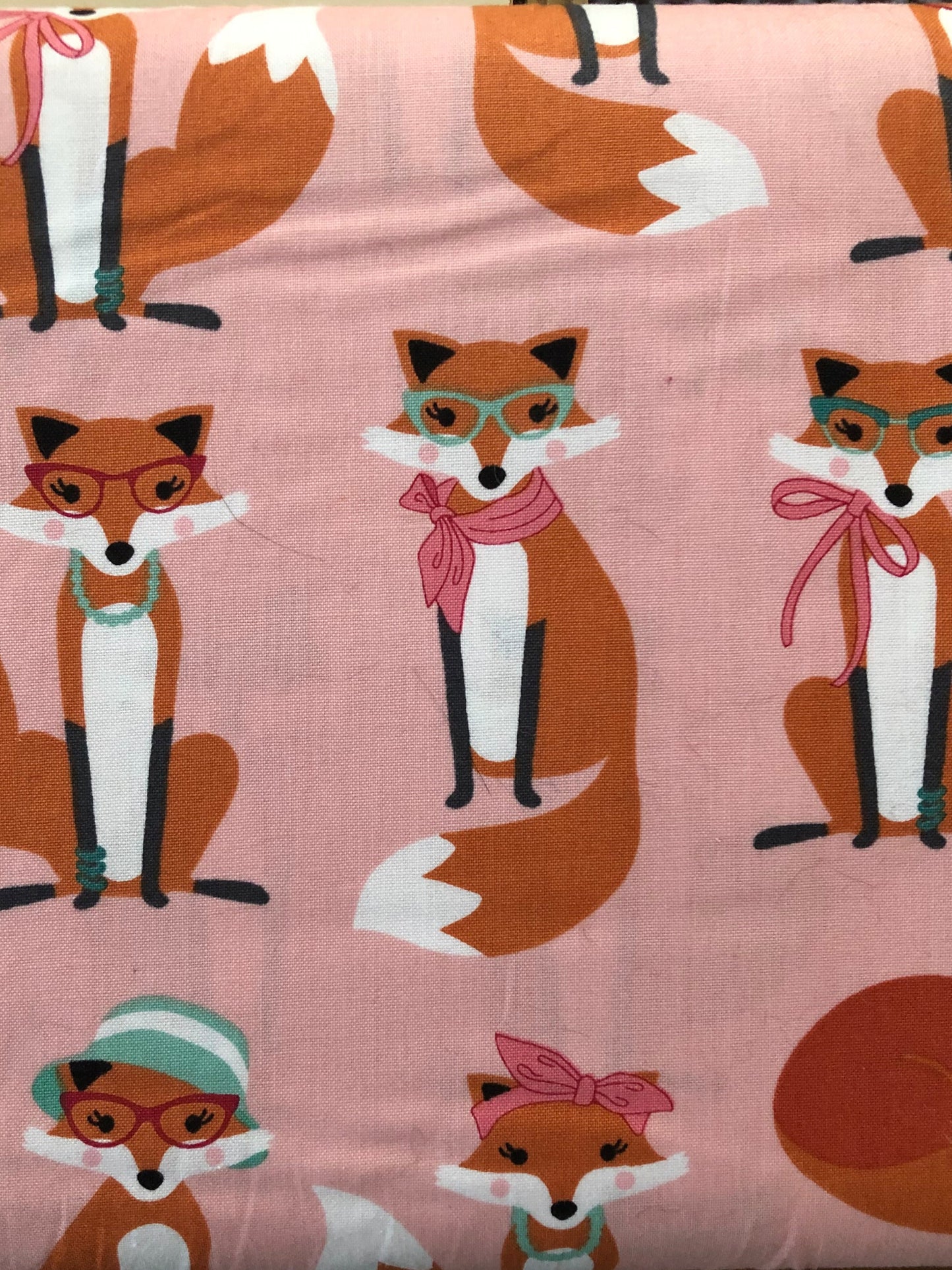 Robert Kaufman Fabulous Foxes Pale Pink, Designer Cotton, Quilting Fabric, Sold by YARD