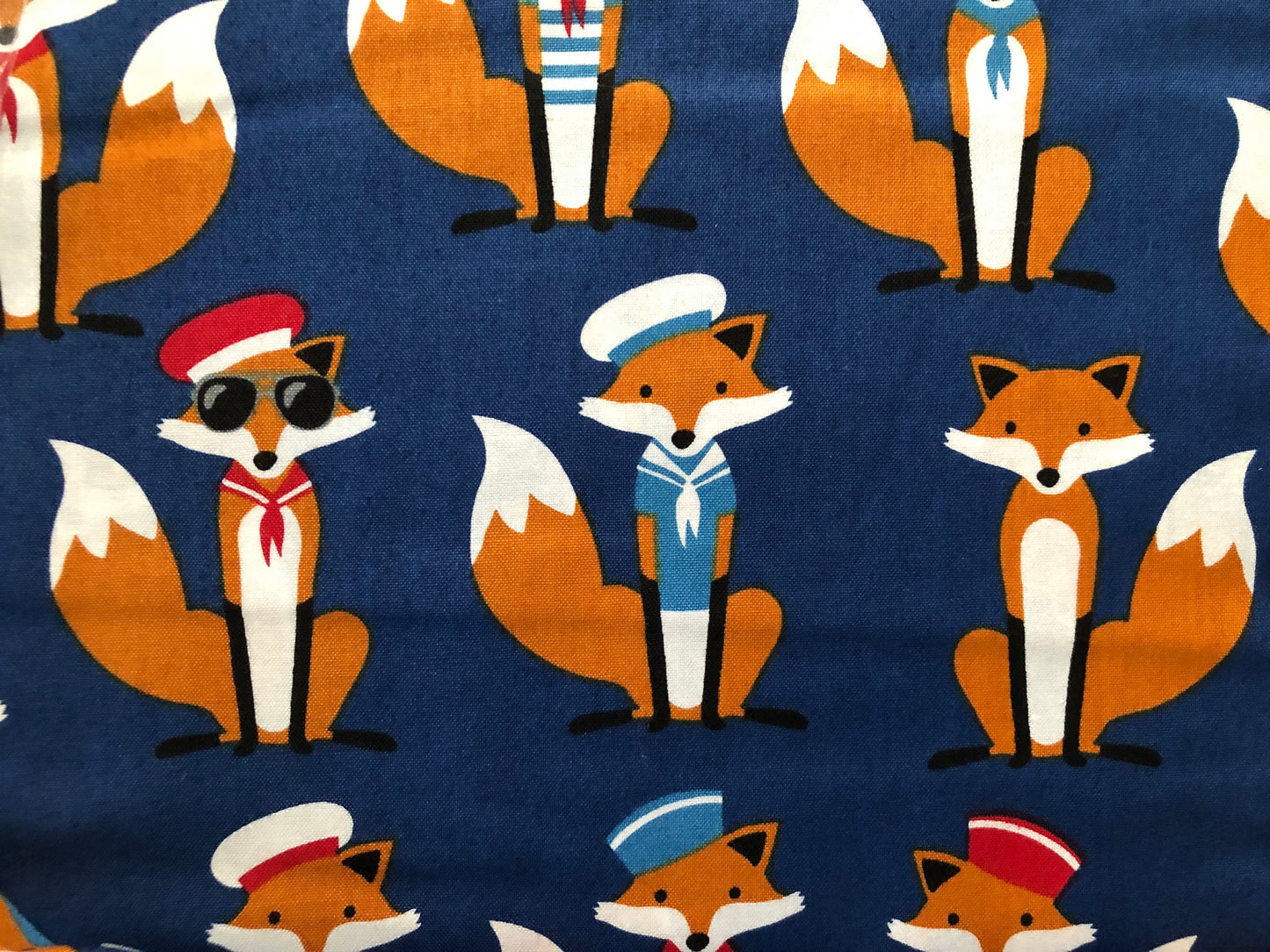 Robert Kaufman Fabulous Foxes Navy, Designer Cotton, Quilting Fabric, Sold by YARD