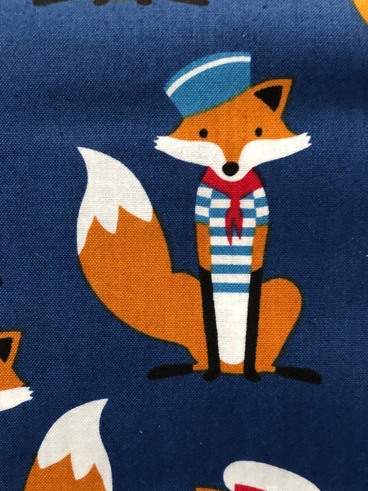 Robert Kaufman Fabulous Foxes Navy, Designer Cotton, Quilting Fabric, Sold by YARD