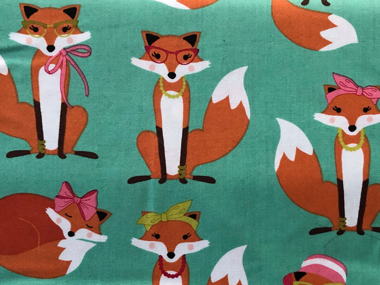 Robert Kaufman Fabulous Foxes Aqua Blue, Designer Cotton, Quilting Fabric, Sold by YARD