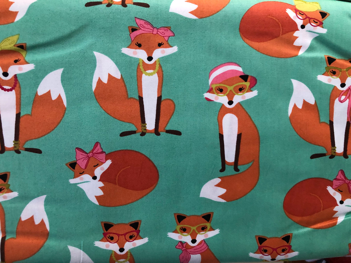 Robert Kaufman Fabulous Foxes Aqua Blue, Designer Cotton, Quilting Fabric, Sold by YARD