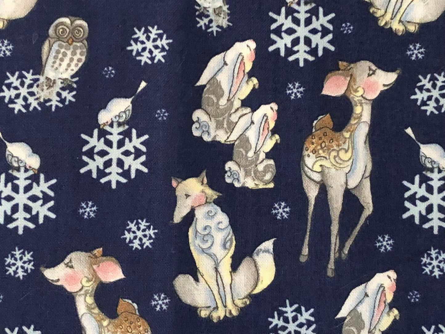 Springs Creative Jim Shore Woodland Toss Animals and Snowflakes, Designer Cotton, Quilting Fabric, Sold by YARD