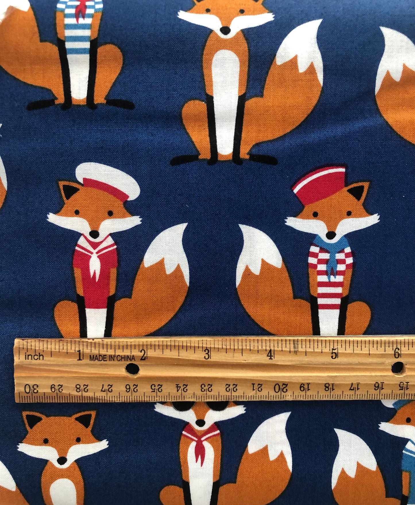 Robert Kaufman Fabulous Foxes Navy, Designer Cotton, Quilting Fabric, Sold by YARD