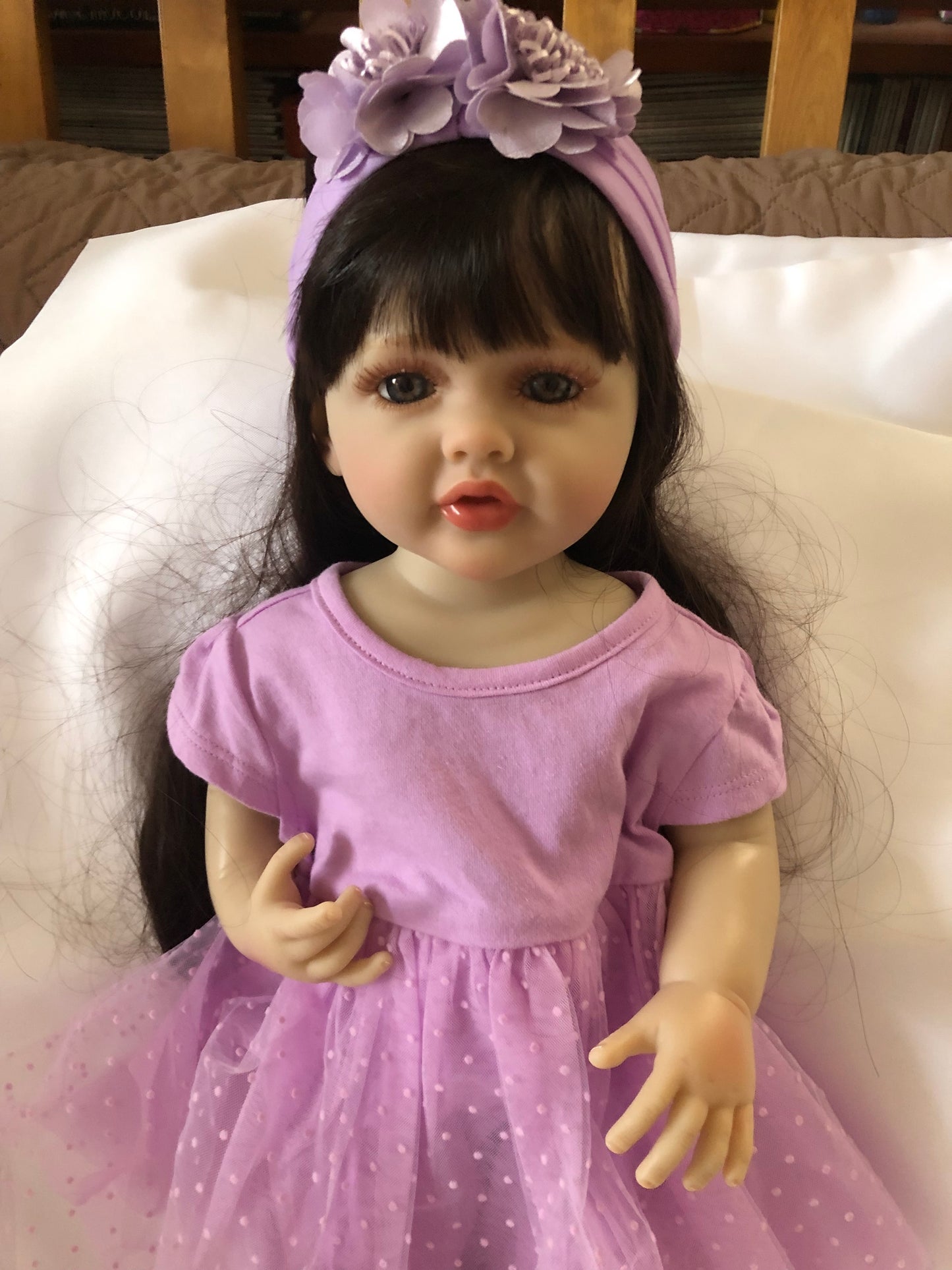 Adorable Reborn Girl Doll, Lifelike and Realistic, Two Outfits