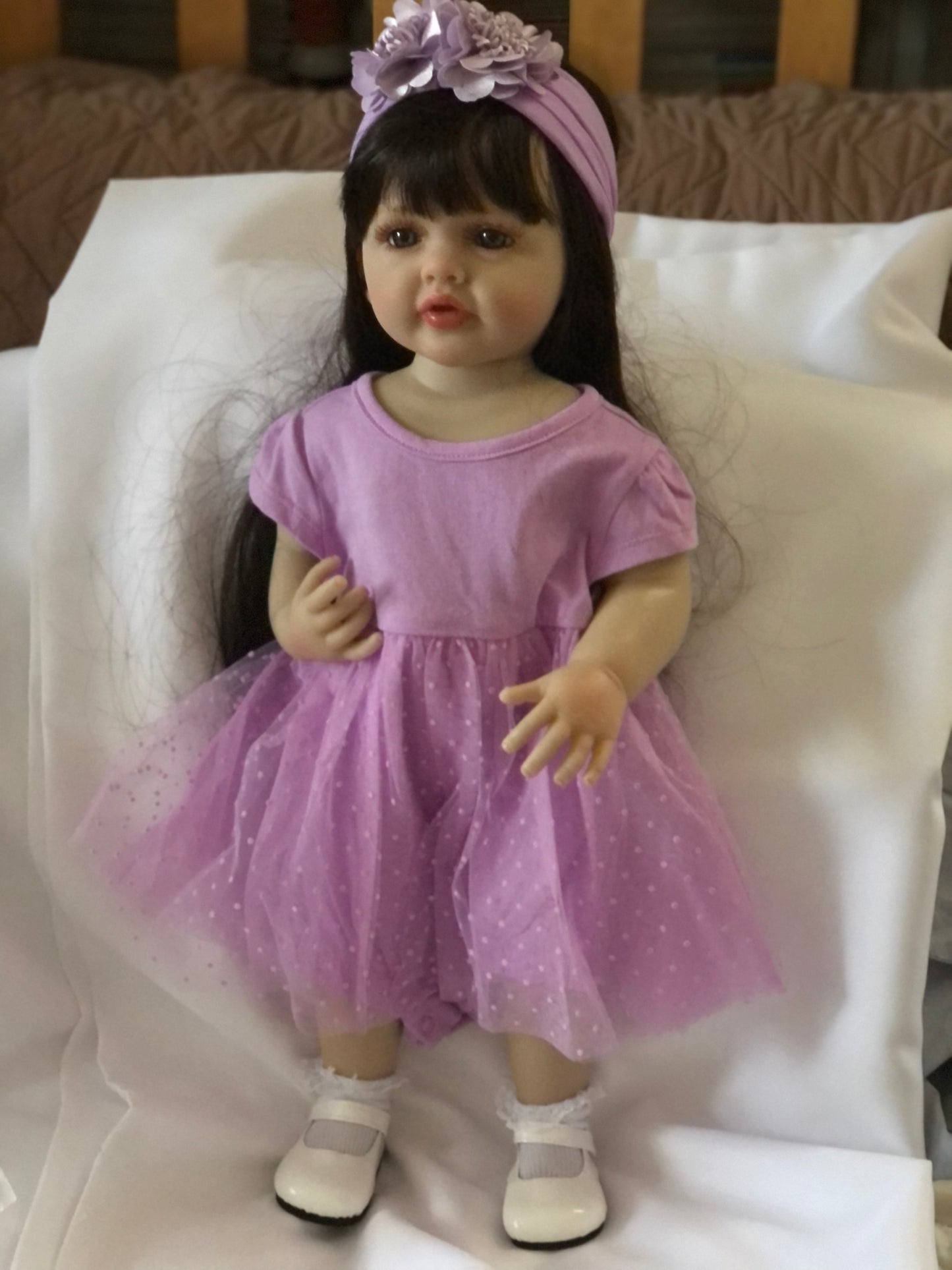 Adorable Reborn Girl Doll, Lifelike and Realistic, Two Outfits