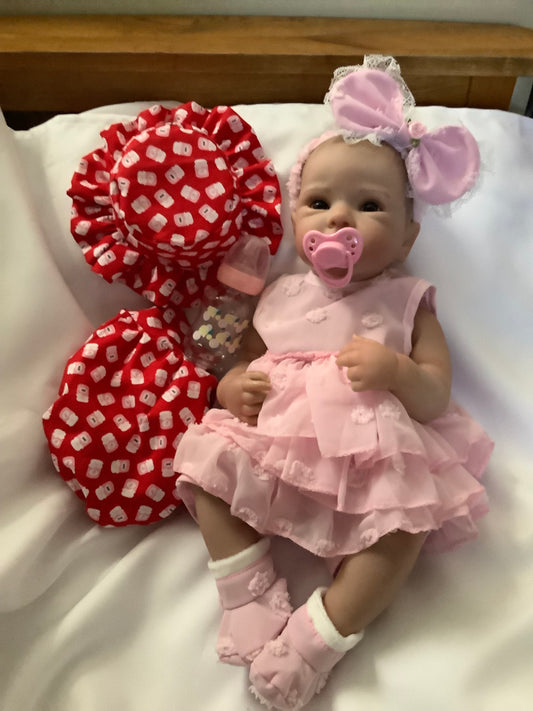 Adorable Reborn Girl Baby Doll, Realistic Lifelike Newborn with Handmade Outfit