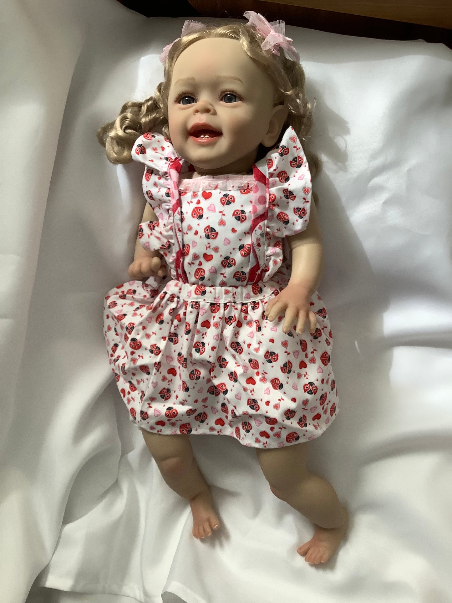 Adorable Reborn Girl Doll, Lifelike and Realistic, Handmade Dress Outfit