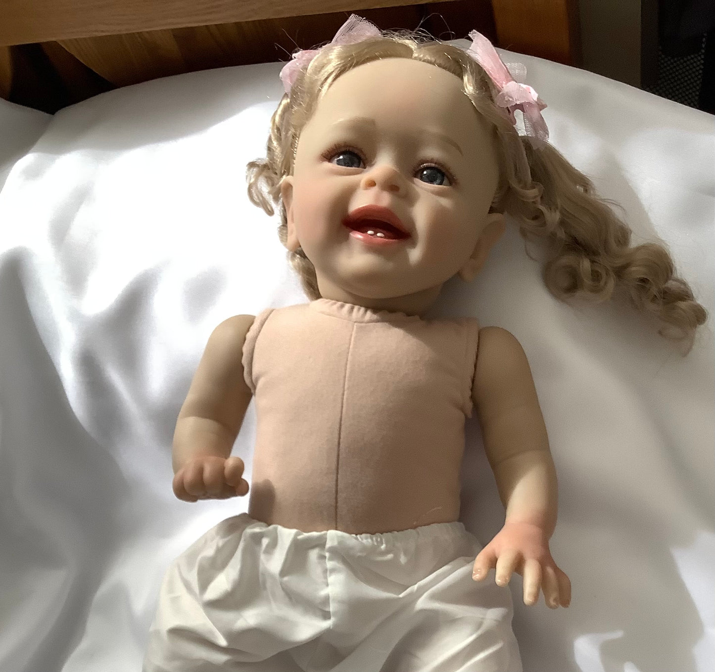 Adorable Reborn Girl Doll, Lifelike and Realistic, Handmade Dress Outfit
